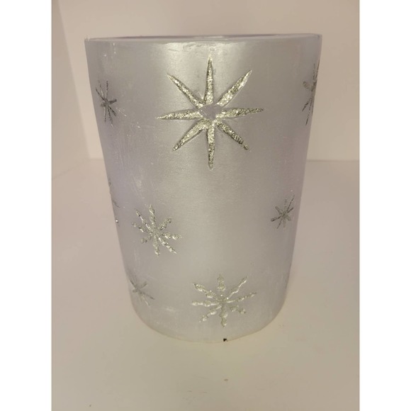 NIB PartyLite Wax Luminary L2012 Silver Stars NO TEALIGHT - Picture 1 of 10